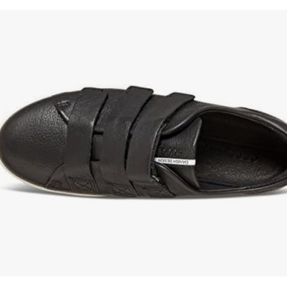 NIB ECCO Soft 8 Black Leather Loafer Sneaker Velcro Closure Women's 41 10 - Picture 7 of 16